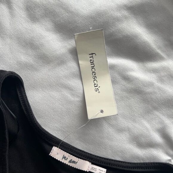 NWT Francesca’s black long sleeve wrap v neck top Size XXS - Picture 9 of 10